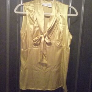 Excellent Condition Gold Silk Blouse Sz 14